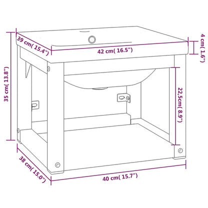 Telaio per Lavabo da Bagno con Lavabo Integrato Bianco in Ferro - homemem39