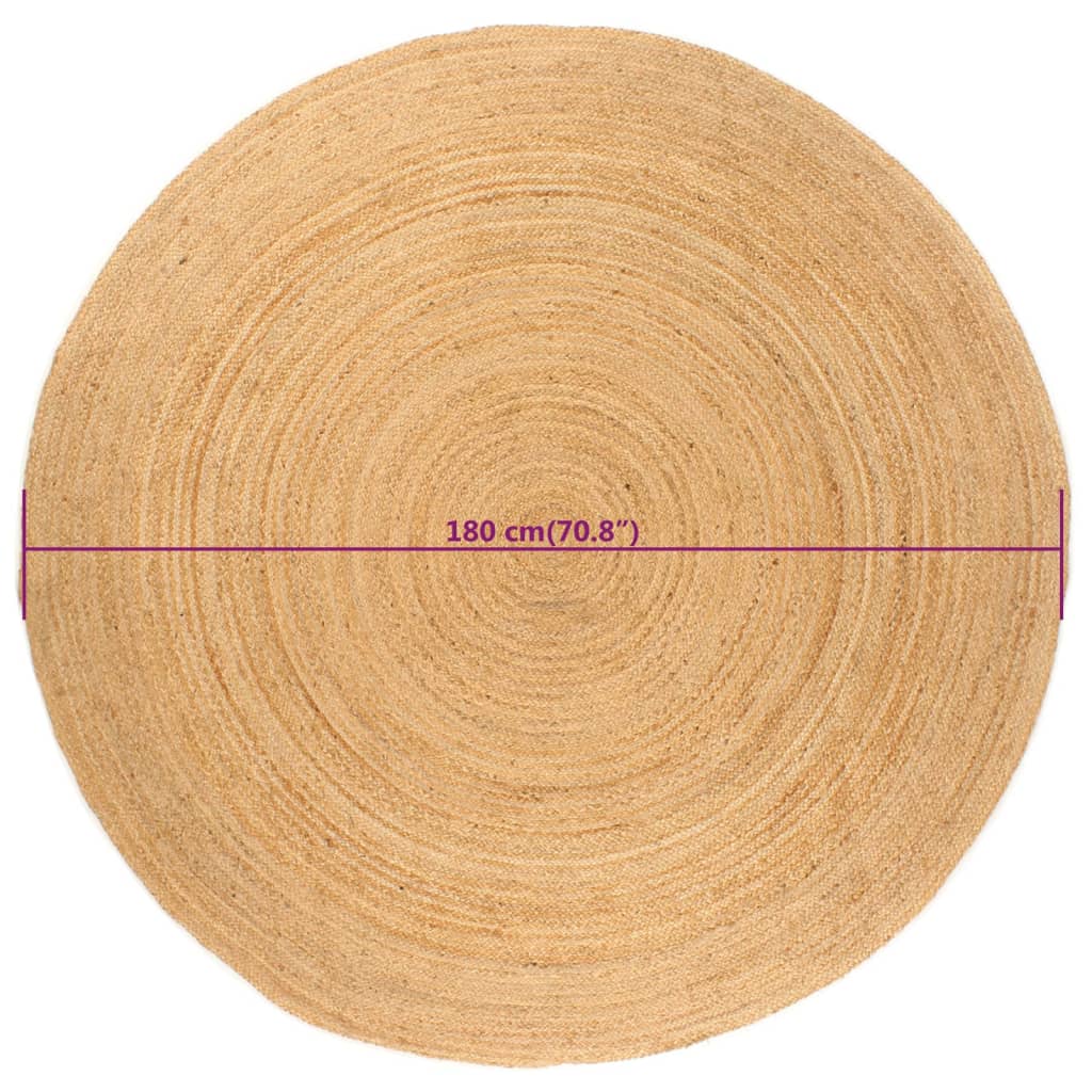 Tappeto in Juta Intrecciata 180 cm Rotondo | homemem39