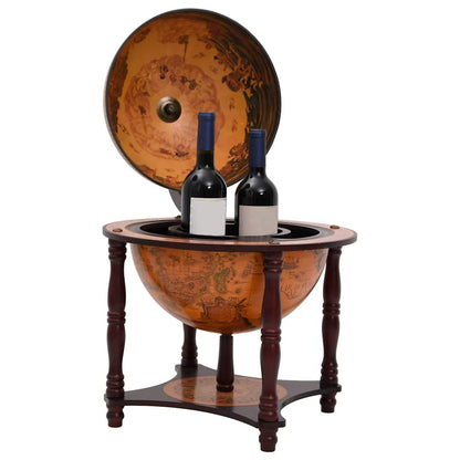 Bar a Globo Portavini Marrone Legno Massello di Eucalipto