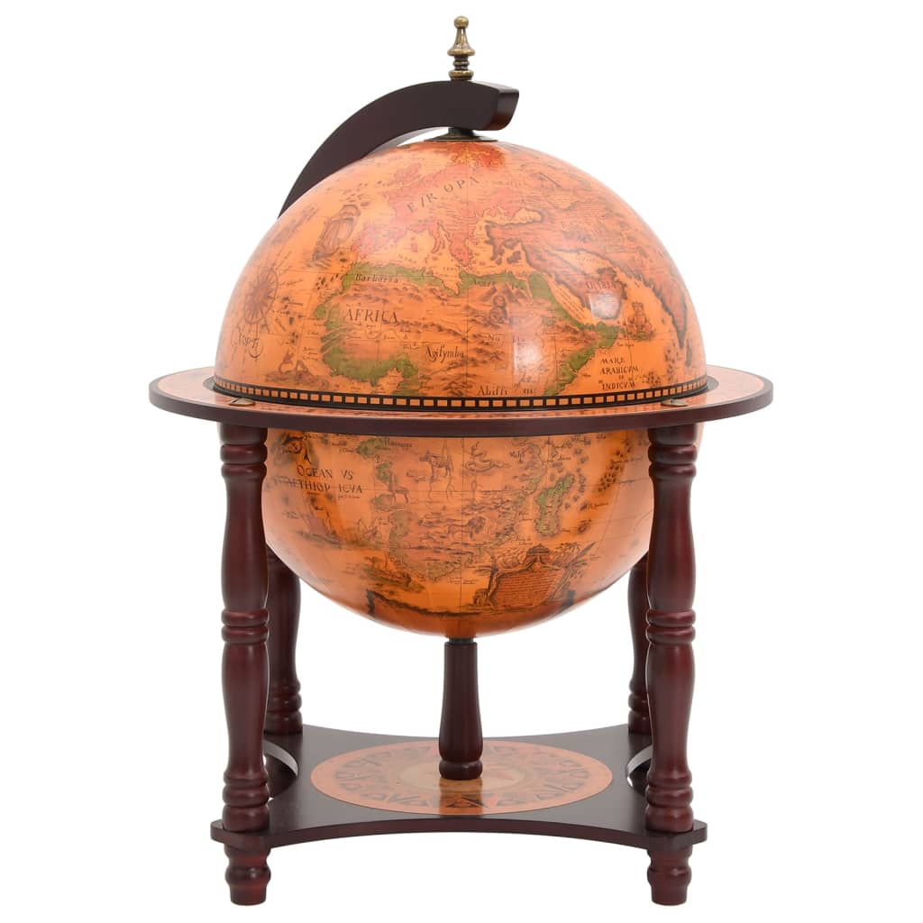 Globe Bar Brown Wine Rack in Solid Eucalyptus Wood