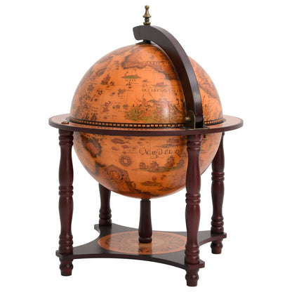 Globe Bar Brown Wine Rack in Solid Eucalyptus Wood