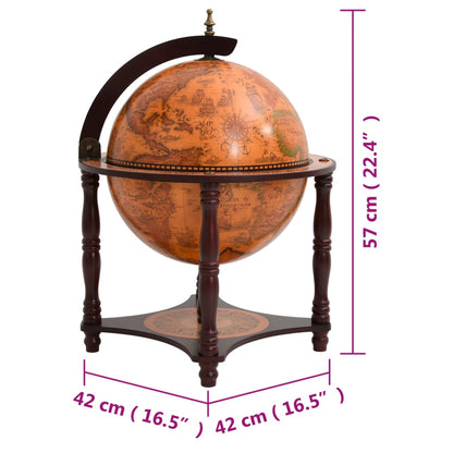 Globe Bar Brown Wine Rack in Solid Eucalyptus Wood