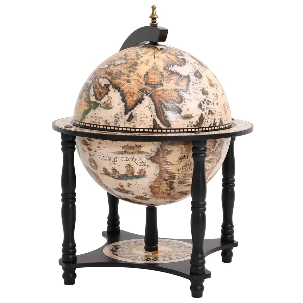 Globe Bar Black Wine Rack in Solid Eucalyptus Wood