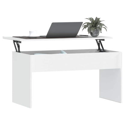 Tavolino da Salotto Bianco 102x50,5x52,5cm in Legno Multistrato