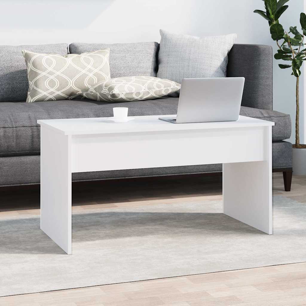 Tavolino da Salotto Bianco 102x50,5x52,5cm in Legno Multistrato