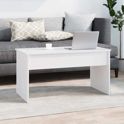 Tavolino da Salotto Bianco 102x50,5x52,5cm in Legno Multistrato
