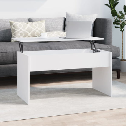 Tavolino da Salotto Bianco 102x50,5x52,5cm in Legno Multistrato | homemem39