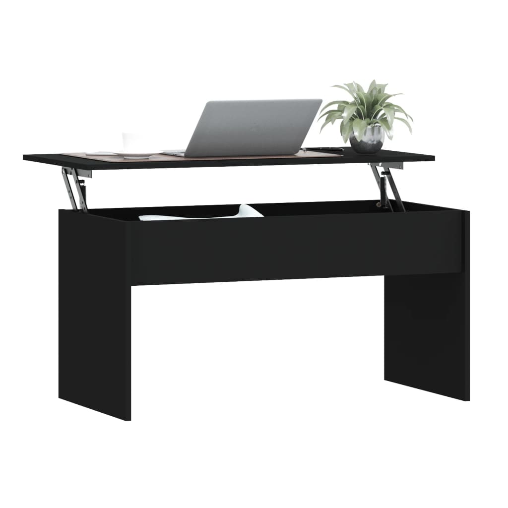 Tavolino da Salotto Nero 102x50,5x52,5 cm in Legno Multistrato | homemem39