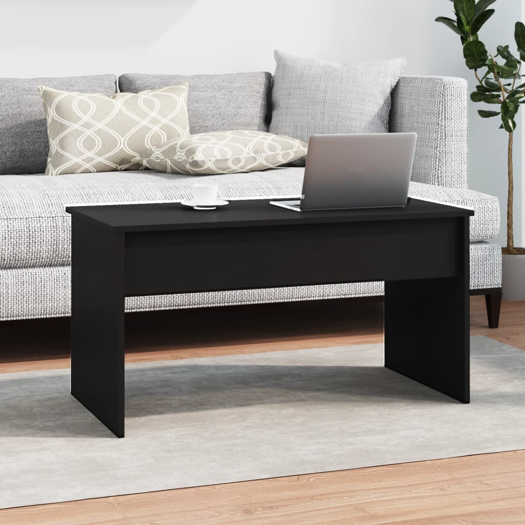 Tavolino da Salotto Nero 102x50,5x52,5 cm in Legno Multistrato | homemem39