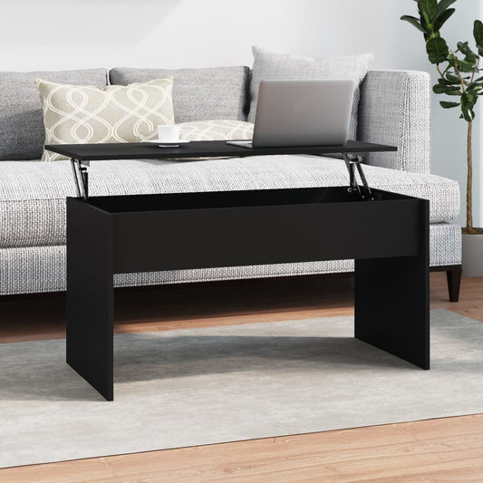 Tavolino da Salotto Nero 102x50,5x52,5 cm in Legno Multistrato | homemem39