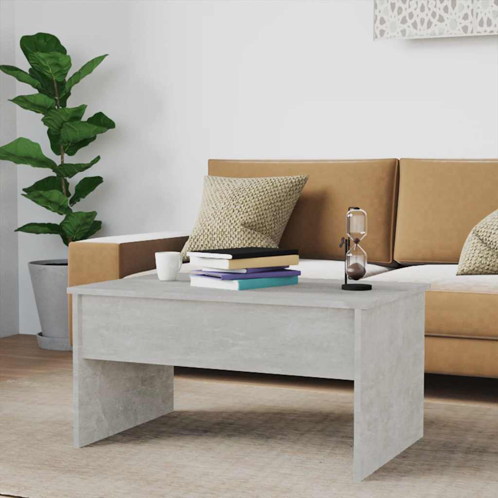 Tavolino Grigio Cemento 80x50,5x41,5 cm in Legno Multistrato | homemem39