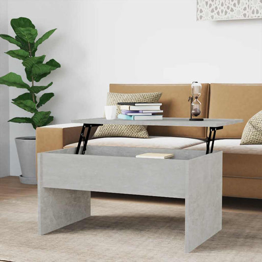 Tavolino Grigio Cemento 80x50,5x41,5 cm in Legno Multistrato | homemem39