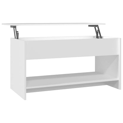 Tavolino da Salotto Bianco 102x50x52,5 cm in Legno Multistrato | homemem39