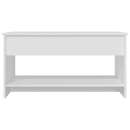 Tavolino da Salotto Bianco 102x50x52,5 cm in Legno Multistrato | homemem39