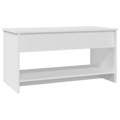 Tavolino da Salotto Bianco 102x50x52,5 cm in Legno Multistrato | homemem39