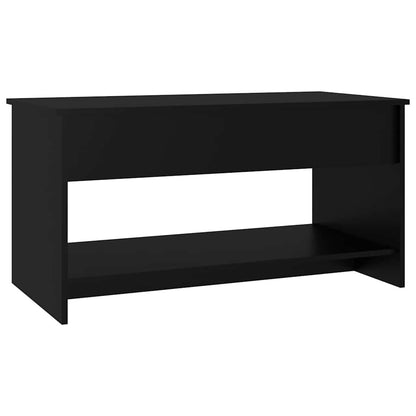 Tavolino da Salotto Nero 102x50x52,5 cm in Legno Multistrato