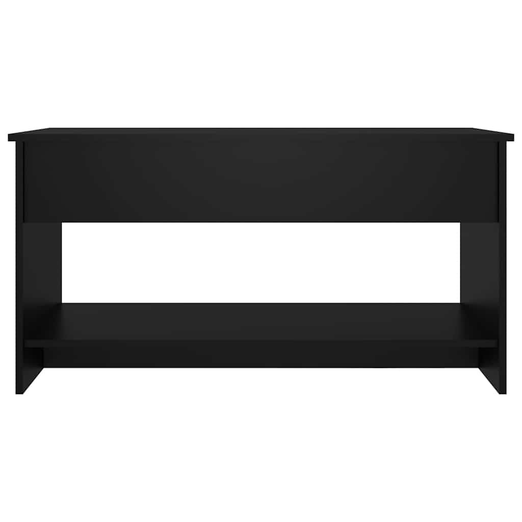Tavolino da Salotto Nero 102x50x52,5 cm in Legno Multistrato