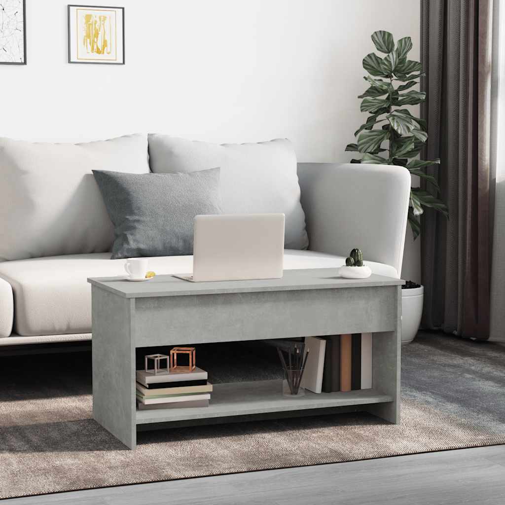 Tavolino Salotto Grigio Cemento 102x50x52,5cm Legno Multistrato | homemem39