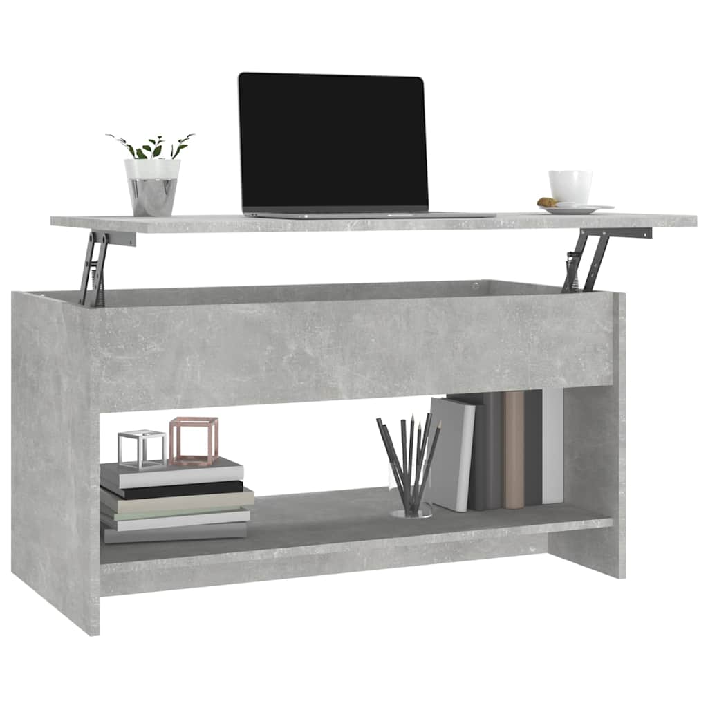 Tavolino Salotto Grigio Cemento 102x50x52,5cm Legno Multistrato