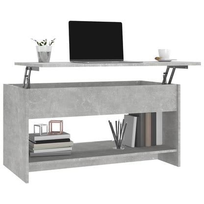 Tavolino Salotto Grigio Cemento 102x50x52,5cm Legno Multistrato