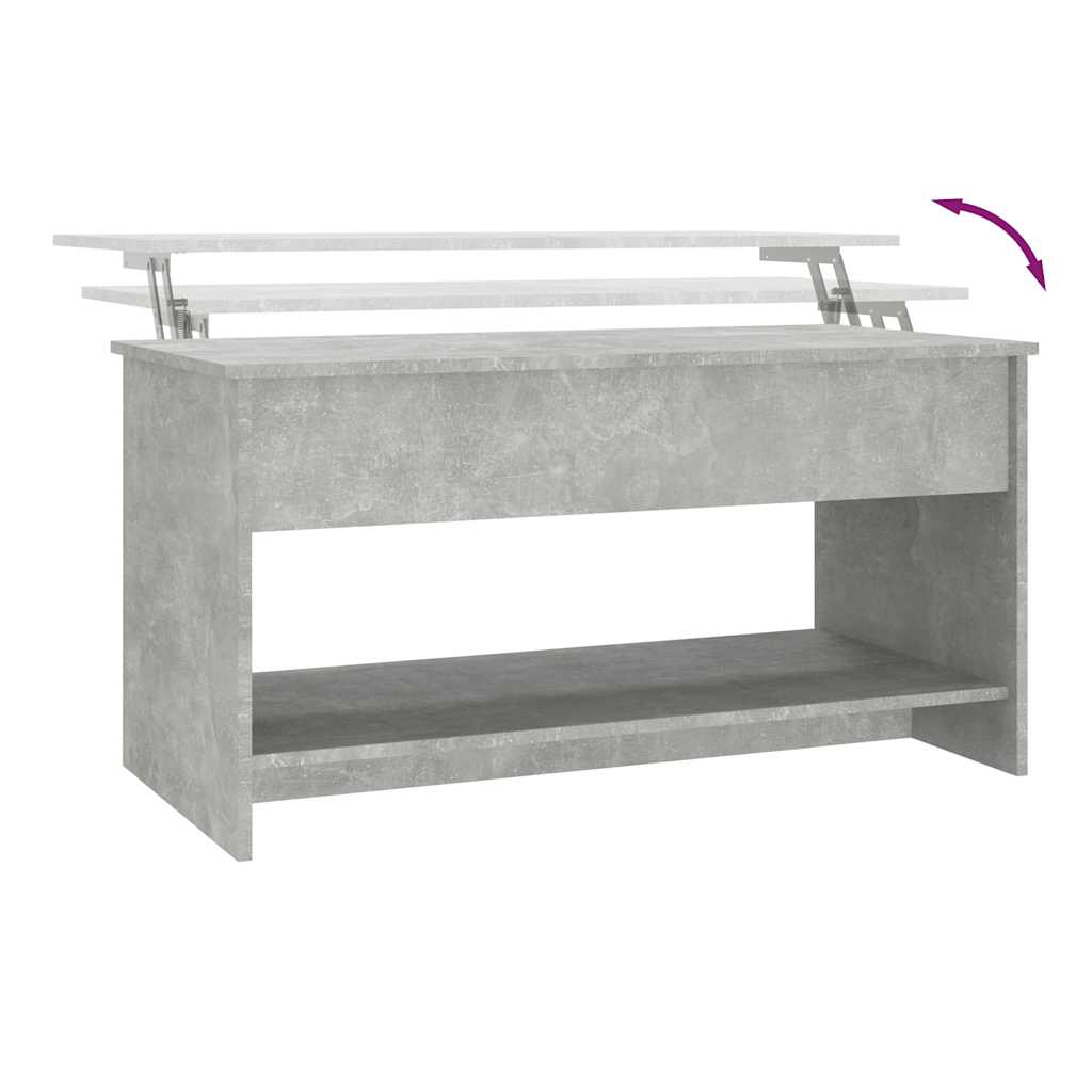 Tavolino Salotto Grigio Cemento 102x50x52,5cm Legno Multistrato | homemem39