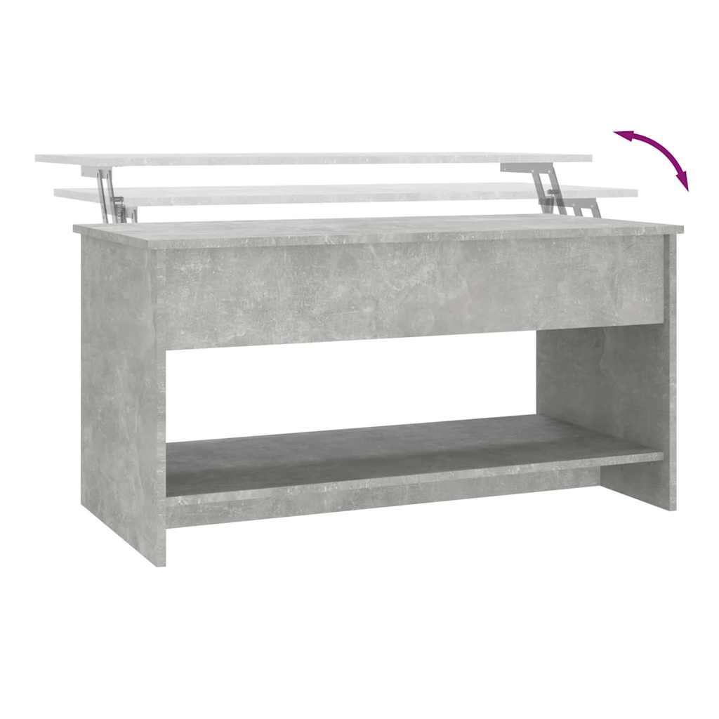 Tavolino Salotto Grigio Cemento 102x50x52,5cm Legno Multistrato