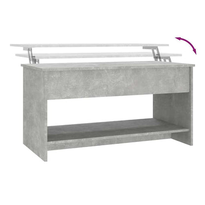 Tavolino Salotto Grigio Cemento 102x50x52,5cm Legno Multistrato