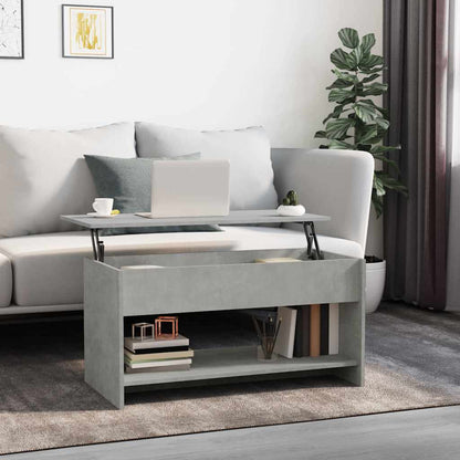 Tavolino Salotto Grigio Cemento 102x50x52,5cm Legno Multistrato