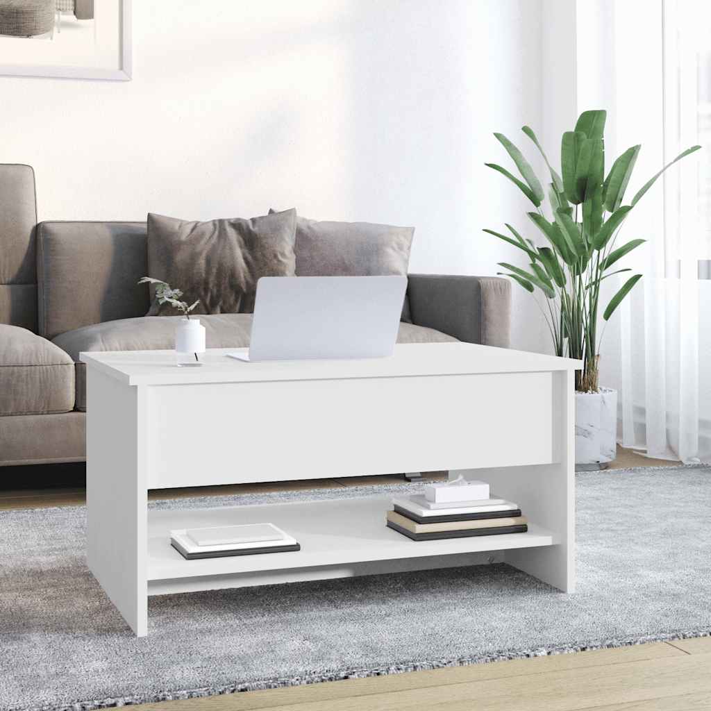 Tavolino da Salotto Bianco 80x50x40 cm in Legno Multistrato | homemem39