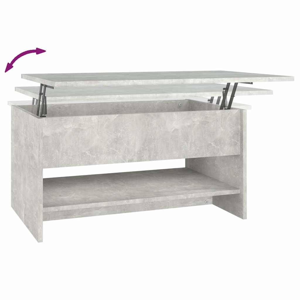 Tavolino da Salotto Grigio Cemento 80x50x40cm Legno Multistrato
