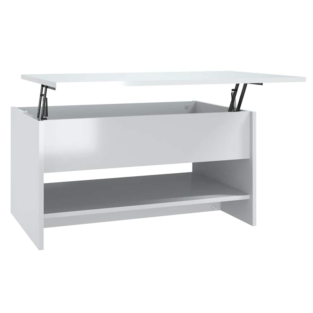 Tavolino da Salotto Bianco Lucido 80x50x40 cm Legno Multistrato | homemem39