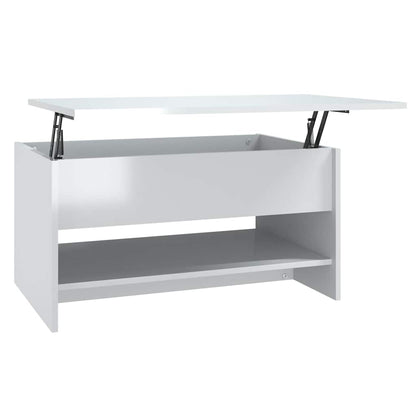 Tavolino da Salotto Bianco Lucido 80x50x40 cm Legno Multistrato | homemem39