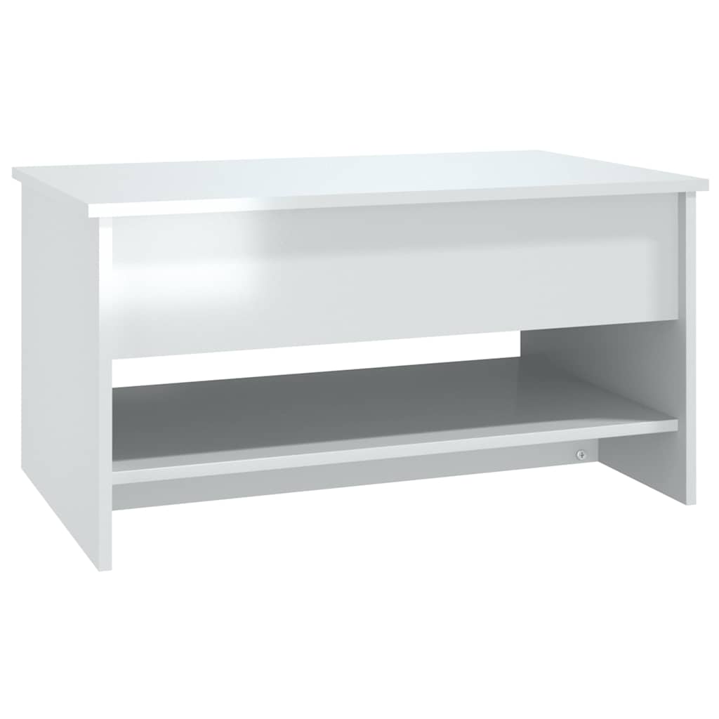 Tavolino da Salotto Bianco Lucido 80x50x40 cm Legno Multistrato | homemem39