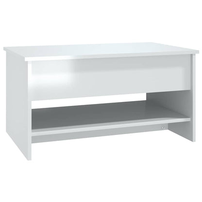 Tavolino da Salotto Bianco Lucido 80x50x40 cm Legno Multistrato | homemem39