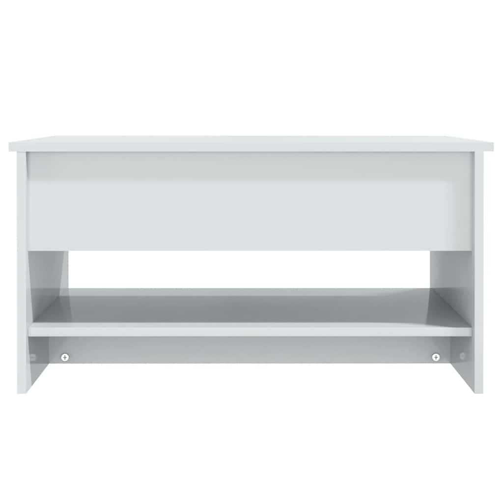 Tavolino da Salotto Bianco Lucido 80x50x40 cm Legno Multistrato | homemem39