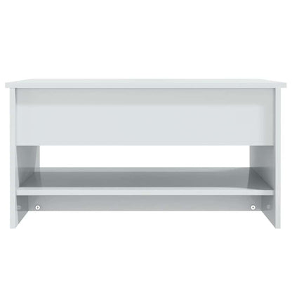 Tavolino da Salotto Bianco Lucido 80x50x40 cm Legno Multistrato | homemem39