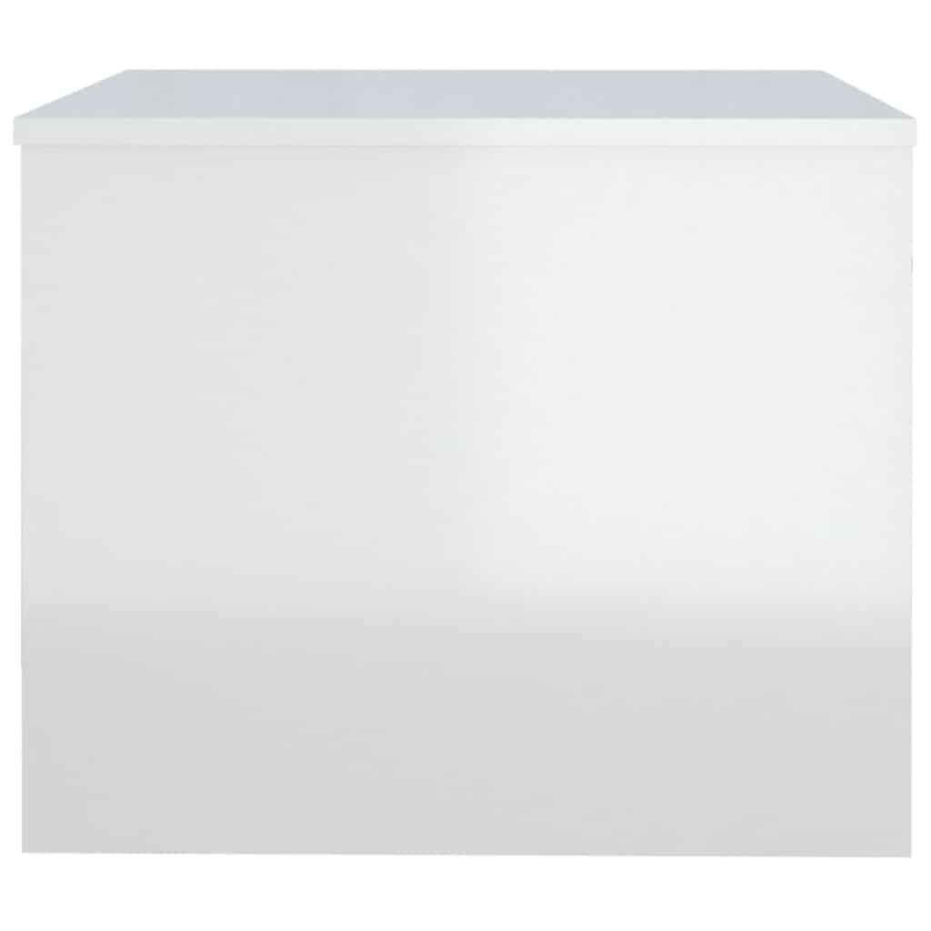 Tavolino da Salotto Bianco Lucido 80x50x40 cm Legno Multistrato | homemem39