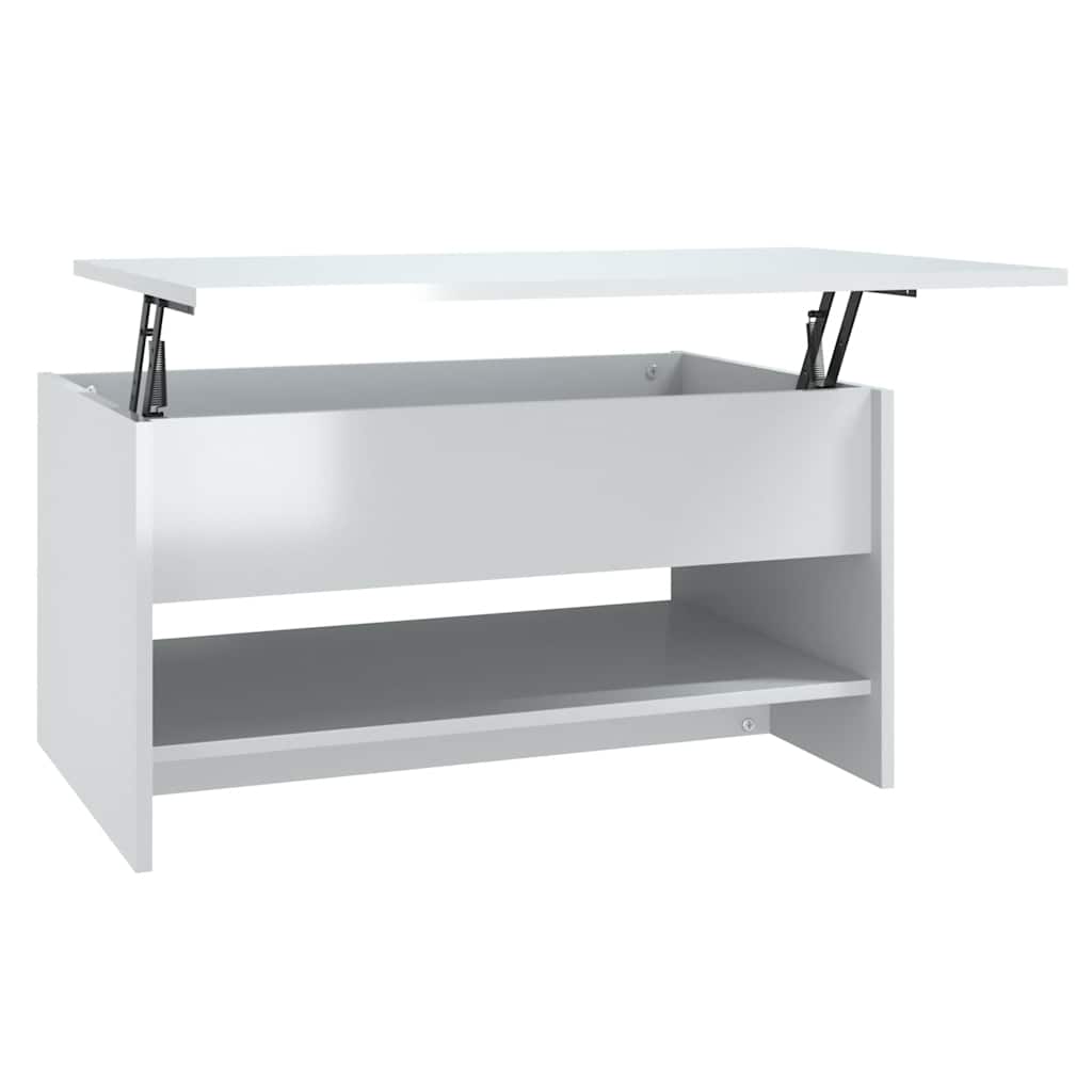Tavolino da Salotto Bianco Lucido 80x50x40 cm Legno Multistrato | homemem39