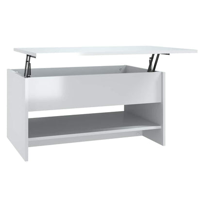 Tavolino da Salotto Bianco Lucido 80x50x40 cm Legno Multistrato | homemem39