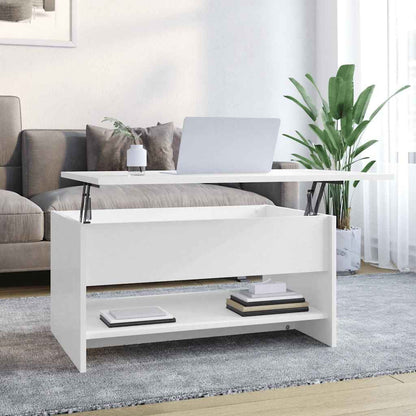 Tavolino da Salotto Bianco Lucido 80x50x40 cm Legno Multistrato | homemem39