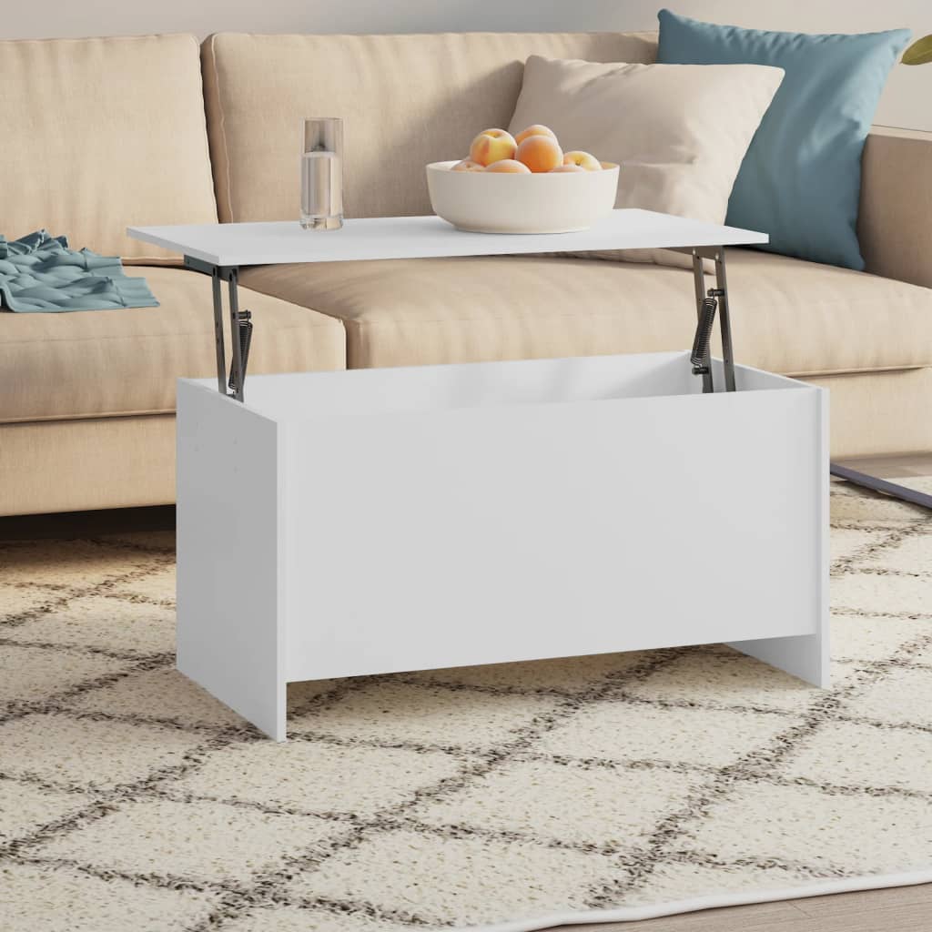 Tavolino da Salotto Bianco 102x55,5x52,5 cm Legno Multistrato | homemem39