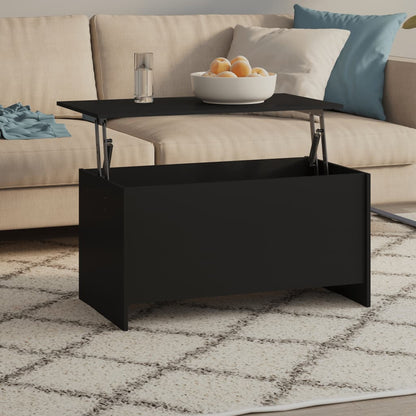 Tavolino da Salotto Nero 102x55,5x52,5 cm in Legno Multistrato