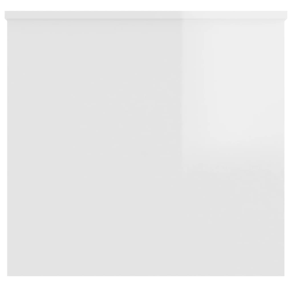 Tavolino Bianco Lucido 102x55,5x52,5 cm in Legno Multistrato | homemem39