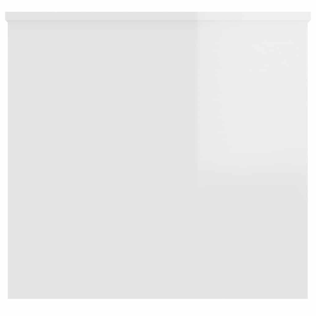 Tavolino Bianco Lucido 102x55,5x52,5 cm in Legno Multistrato
