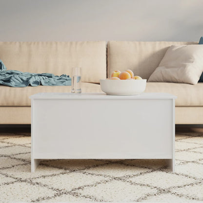 Tavolino Bianco Lucido 102x55,5x52,5 cm in Legno Multistrato | homemem39
