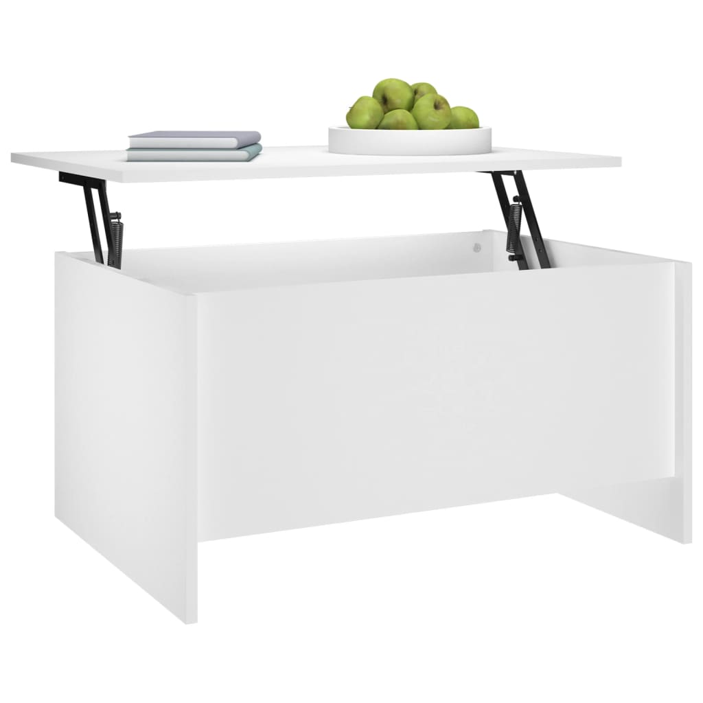 Tavolino da Salotto Bianco 80x55,5x41,5 cm in Legno Multistrato | homemem39
