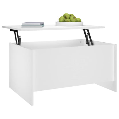 Tavolino da Salotto Bianco 80x55,5x41,5 cm in Legno Multistrato | homemem39