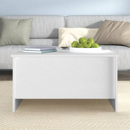Tavolino da Salotto Bianco 80x55,5x41,5 cm in Legno Multistrato | homemem39