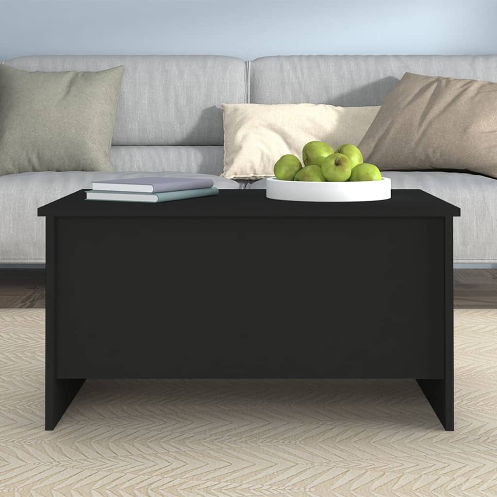 Tavolino da Salotto Nero 80x55,5x41,5 cm in Legno Multistrato | homemem39