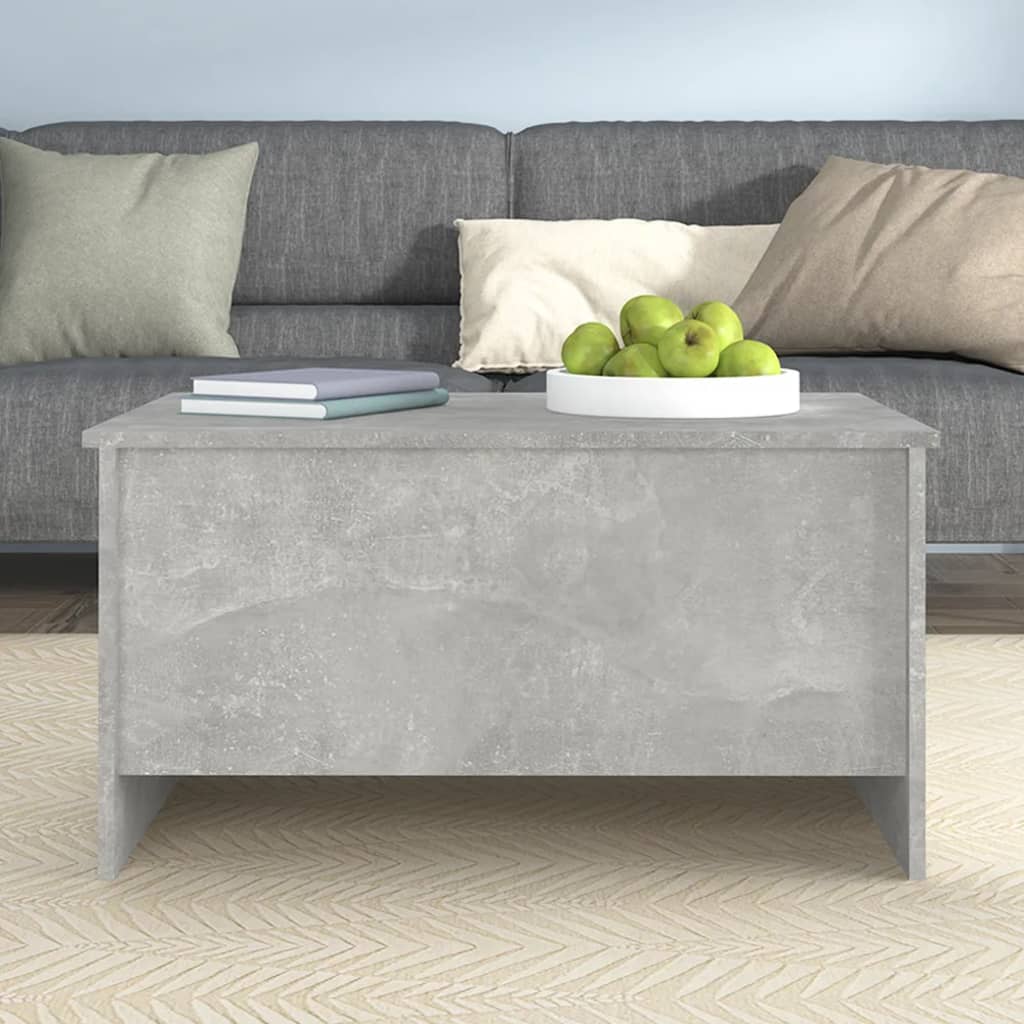 Tavolino Grigio Cemento 80x55,5x41,5 cm in Legno Multistrato | homemem39